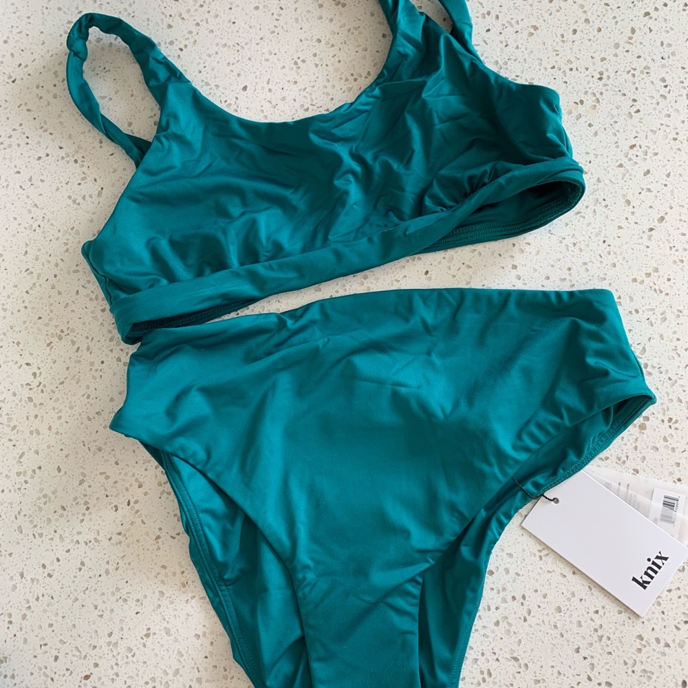 NWT knix scoop bikini top & highrise bottom